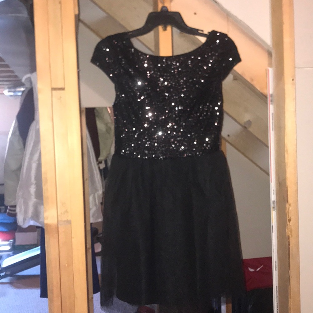Black sequence dress